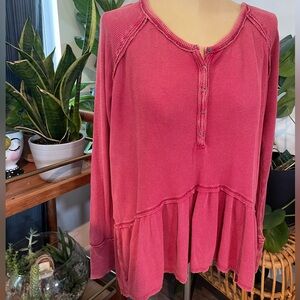 Free People long sleeve peplum top